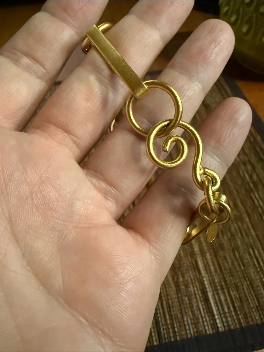 Martha Sturdy Chain Bracelet Gold Plated Matte Finish Modernist Post Modern - Picture 7 of 9